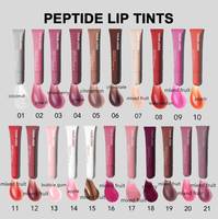 Baume à lèvres en gros, Huile de soin pour les lèvres, Pommade à lèvres aux peptides, Cosmétiques liquides fruités transparents nude, Tube souple, Rouge à lèvres et brillant à lèvres sous marque privée