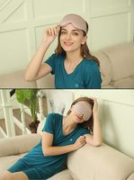 Masque de sommeil de luxe pour dormeurs latéraux, 100% soie de mûrier, écologique et rafraîchissant, unisexe pour femmes et hommes