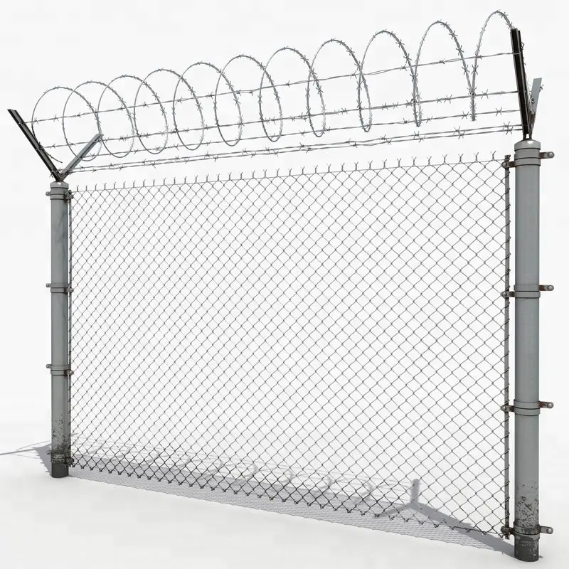 Factory direct sale 8 foot boundary wall pvc coated galvanized chain link fence for sale