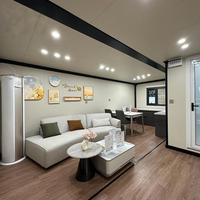 Maison conteneur préfabriquée pliable 20ft 40ft, panneau sandwich, design moderne, structure légère en acier extensible, bureau à domicile, villa