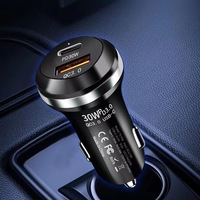 48WUSB Quick Charge 3.0 Chargeur de voiture à double port 30W Type-c PD Adaptateur de charge de voiture rapide pour téléphone portable Chargeur de voiture Charge rapide