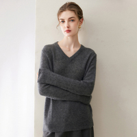 Suéter de Cachemir 100% con Cuello en V para Mujer, Ropa Casual
