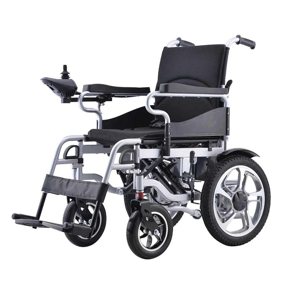 J & J Mobility Usine Vente Directe De Fauteuil Roulant Électrique En Acier Portable Pliable Tout Terrain Fauteuil Roulant