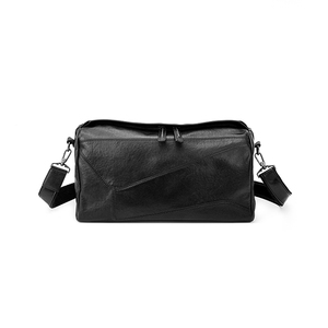 Bolsa Personalizável Unissex de Couro Genuíno Impermeável com Fecho de Zíper Estilo Motoqueiro de <span class=keywords><strong>14</strong></span> Polegadas para Viagens Diárias, Esportes e Fitness - Product Image 1
