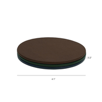 Sous-verres ronds en cuir véritable personnalisés en gros, imperméables et résistants à la chaleur, pour tasses à café, pour la maison et le bureau