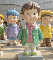 Centre commercial carré vitrine affichage dessin animé jouets Figure Statue fibre de verre pomme soeurs artisanat maison cour décor jardin Sculpture
