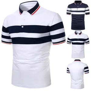 Vente en gros de t-shirts hommes de haute qualité de couleur unie t-shirt en soie v/o cou sans couture à manches courtes respirant polo de sport t-shirts