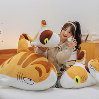 Peluche Chat Requin, Coussin Décoratif Mignon et Adorable, Jouet Géant Chat Requin, Jouet Apaisant pour Enfants, Chat Requin Célèbre sur Internet