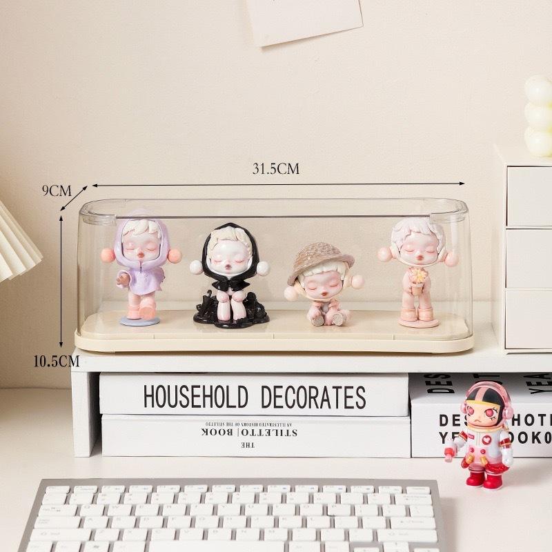 กล่องเก็บของรูปปั้นสีขาวครีม [ชั้นเดียว]