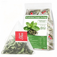 BORUN Thé Vert Menthe en Sachets Pyramidaux 90g (30 sachets de 3g) – Infusion Florale Apaisante Contre la Fatigue, Réduit l'Excès de Graisse, Rafraîchit l'Haleine, Apaise