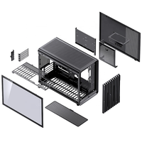 Boîtier PC Micro JONSBO D33 avec panneau latéral en verre trempé, flux d'air élevé, 9 ventilateurs, support pour refroidisseur AIO 360 mm, châssis de jeu pour ordinateur de bureau