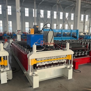 Meilleure vente support double couche couture nervure classique ondulé petite tuile <span class=keywords><strong>pas</strong></span> <span class=keywords><strong>cher</strong></span> tôle de toit en métal formant la machine - Product Image 5