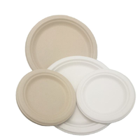 Assiettes Rondes Compostables en Bagasse de Canne à Sucre Sans PFAS de 8,75 Pouces pour le Camping