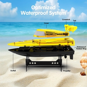 Flytec V666 2.4G LED <b>Remote</b> <b>Control</b> Racing Boat 15 km/h Waterproof Speed Boat Toy with Auto Reset for Pool Lake Kids - Product Image 4