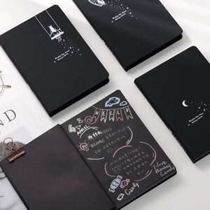 Carnet de notes DIY Night Star à pages intérieures vierges, reliure agrafée, 60 feuilles, couverture en carton noir - Product Image 3