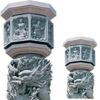 Flattelle décorative de jardin extérieur, pierre en granit naturelle, sculpté, motif Dragon, colonnes, Sculpture