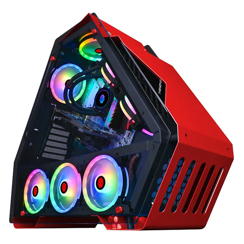 Computador personalizado t9atx torre de jogos pc caso branco preto azul vermelho vidro temperado caso do computador