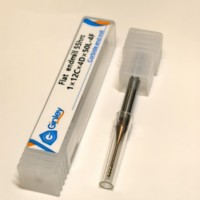 Fraise à queue plate Ginley en carbure de tungstène, revêtement en étain, à col long, micro-billes, 55HRC, petit diamètre, personnalisable ODM