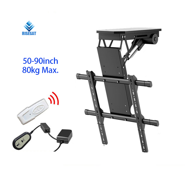 Electric Ceiling TV Mount for 90inch Screens, Flip Down Motorized Pitched Roof VESA Mount RS-TV5S 65KG