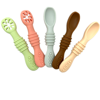 Cuillère d'alimentation pour tout-petits et nourrissons première étape Anti-étouffement Silicone bébé Led cuillère de sevrage lavable au lave-vaisselle Silicone bébé cuillère