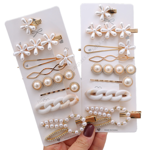 Lot de 8 mini pinces à cheveux en métal avec perles, motif lapin mignon, cadeau de Noël pour filles - Product Image 1