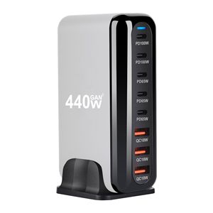<span class=keywords><strong>Chargeur</strong></span> rapide USB Type C GaN 440W 8 ports PD QC3.0 <span class=keywords><strong>Chargeur</strong></span> de bureau avec fonction SCP Station de charge pour ordinateur portable pour <span class=keywords><strong>iPhone</strong></span> 16 - Product Image 1