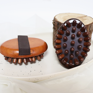 Cepillo ovalado de madera para meridianos con cuentas lisas, raspador corporal y peine para el cuidado de piernas y abdomen, cepillo de masaje de madera para meridianos, venta al por mayor - Product Image 6