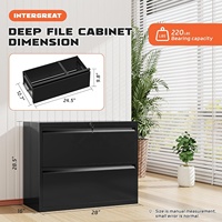 Meuble de bureau en métal avec tiroirs de rangement pour dossiers, armoire robuste en acier épais avec serrure à clé pour projets professionnels