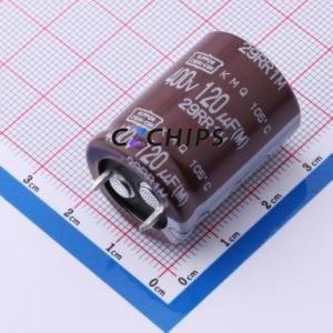 EKMQ401VSN121MP30S Snap-in Aluminum Electrolytic Capacitor Through hole Component (THT),D22xL30mm 120uF 20% 400V 10mm - Product Image 1