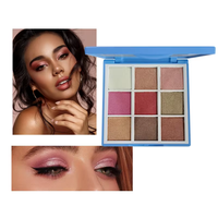 Palette d'ombres à paupières de 9 couleurs de maquillage de marque privée OEM \ ODM Ensemble d'ombres à paupières imperméables pour femmes Vente en gros d'usine de cosmétiques