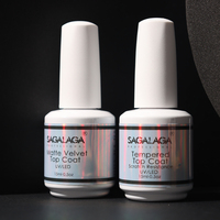 SAGALAGA Top Coat Brillant Trempé 15ml – Vernis Gel Résistant à l'Usure – Marque Privée Disponible