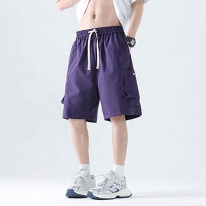 Shorts en jean sportifs pour hommes, en coton, pour le basketball et l'entraînement, avec empiècements en mesh, pour l'été - Product Image 4