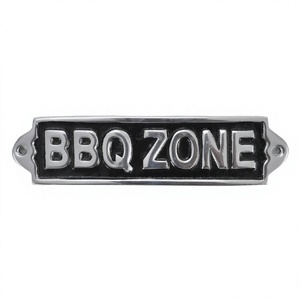 Plaque murale décorative en aluminium pour zone barbecue, technique de moulage à la main, à suspendre, en vente - Product Image 1