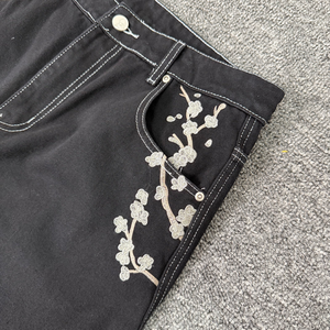 Pantalon en jean noir classique OEM, broderie de haute qualité, coupe ample, Derschutze, <span class=keywords><strong>jeans</strong></span> pour hommes - Product Image 2