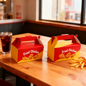 In Logo Cấp Thực Phẩm Giấy Thực Phẩm Container Hộp Các Tông Chiên Gà Takeaway Gói Hộp Gà Nuggets Hộp - Product Image 3