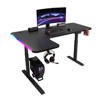 Table de jeu convertible en métal avec pieds réglables en hauteur, tapis anti-fatigue et rangement dissimulé