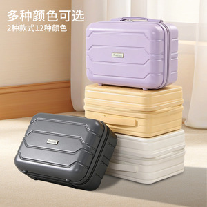 Fashion Cosmetic <b>Case</b> 14-Inch Small Portable Travel Storage Bag Macaron Colors Solid Color Zipper Closure Ultralight - Product Image 2