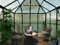 Serre de jardin PRO en polycarbonate et aluminium, style gazebo, avec toit en pente, véranda de jardin accessible, jardin d'hiver