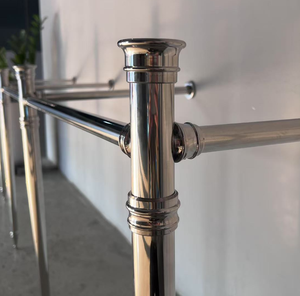 Lavabo de cerámica <span class=keywords><strong>Vintage</strong></span> para baño, lavabo doble blanco Luxor, soporte de consola, pata de encimera de cromo pulido, montado en la pared 2025 - Product Image 3