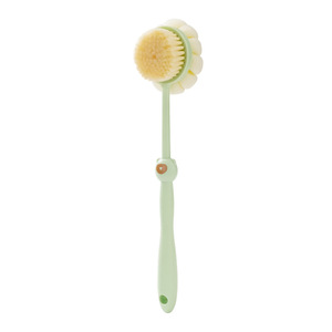Bath Brush Flower Shape Soft Bristles <b>For</b> <b>Back</b> <b>Scrubbing</b> <b>Shower</b> Massage Tool White Pink Green Color PP Material - Product Image 5