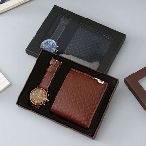 Set de Regalo de Lujo para Hombre, con Logotipo Personalizado, Cartera de Cuero/PU con Impresión Tipográfica, Reloj, Cinturón, Perfume, Recuerdo Empresarial, Año Nuevo, Día del Padre - Product Image 1