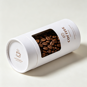 High Quality Custom Cylinder Tube With Clear Window Round Cardboard <b>Box</b> For Coffee Bean Wholesale Business Packaging - Product Image 3