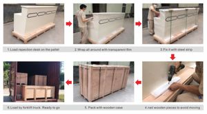 Bàn Tiếp Tân Bệnh Viện Mặt Cứng Bằng Nhựa Acrylic Thiết Kế Đơn Giản Vòng Dịch Vụ Quầy Tiếp Tân - Product Image 6