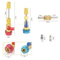 Kit d'outils de dépose de valve R134a, extracteur de valve de climatisation avec étui de rangement, outil de remplacement de broche de valve de réfrigérant pour climatisation automobile