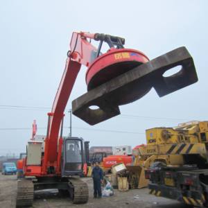 धातु स्क्रैप्स के लिए इलेक्ट्रोमैग्नेट को ऊपर उठाने और इस्पात हैंडलिंग के लिए खुदाई के लिए गोल डिजाइन के लिए 1 टन क्षमता चुंबकीय लिफ्टर - Product Image 6