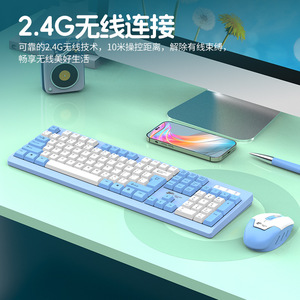 Lingsha T906 <b>Wireless</b> <b>Keyboard</b> Mouse Set 104-Key Thin Film Waterproof For Desktop Laptop Use - Product Image 2