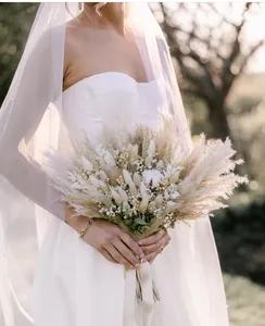 Ins Terlaris Buket Bunga Kering, Karangan Bunga Pengantin, Bunga Kering Liar untuk Pengaturan Pernikahan