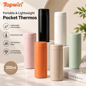 Portable 350ml Stainless Steel <b>Pocket</b> Thermos Vacuum Insulated Mini Tumbler with Lid for Travel Office Gift - Product Image 1