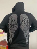 Ailes d'ange colorées Bling Bling avec forme ronde nouvellement transfert de strass pour vêtements Style Flatback