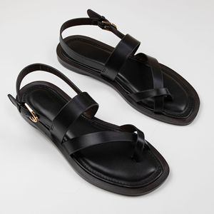 Sandalias Planas con Punta Descubierta para Mujer, Modelo 2025, Tendencia de Moda, Sandalias Romanas para Verano, Sandalias para Viajes de Comercio Exterior - Product Image 5